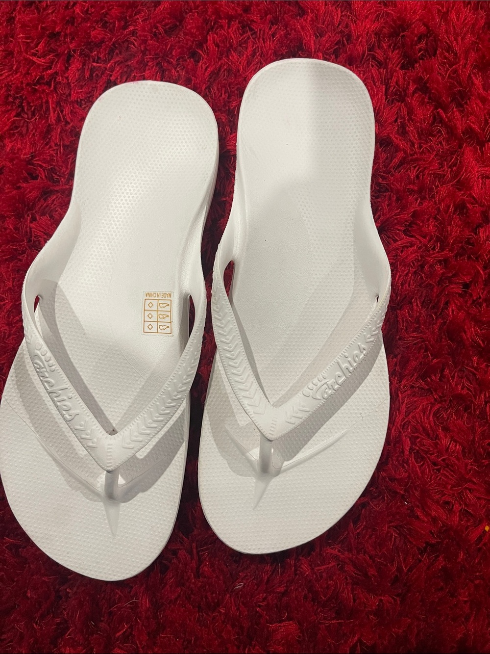 Archie’s White Women's Flip-Flop Sandals - Casual Beach Thong